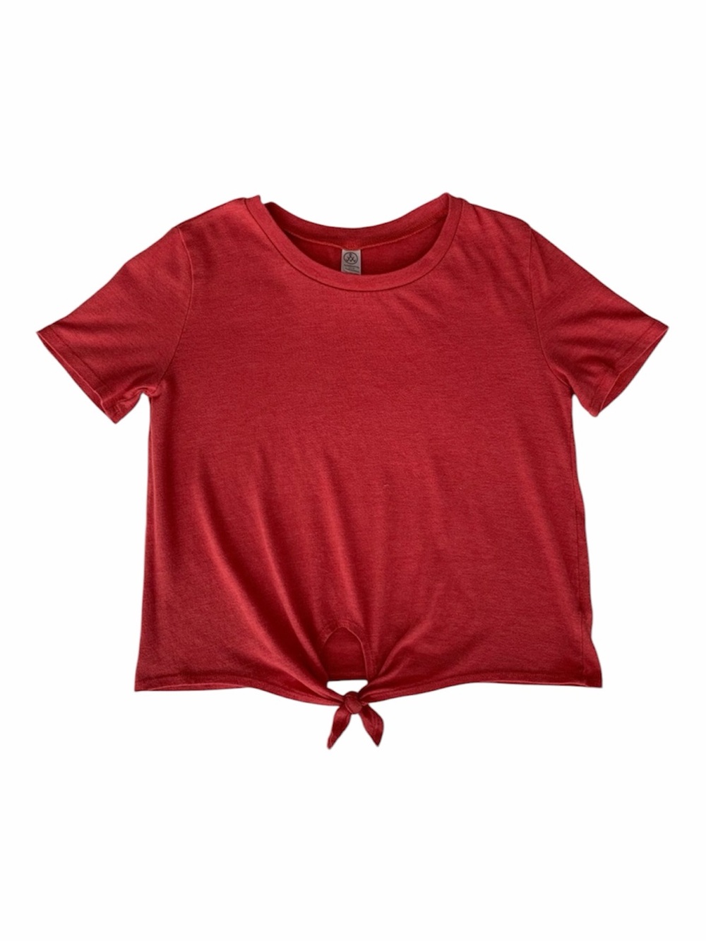 Alternative Earth Women’s Dark Coral Pink Tie Front Tee Shirt Top Size M